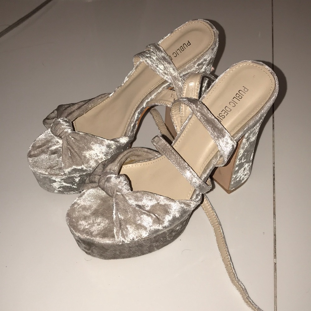 Very cute suede platform heels
